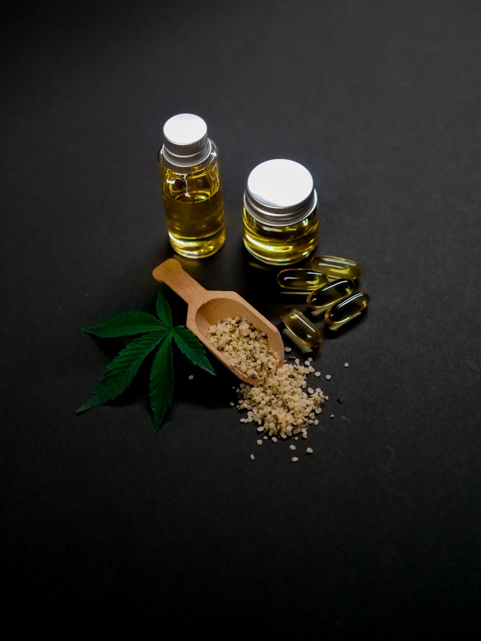photo of marijuana edibles on dark background